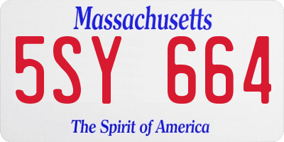 MA license plate 5SY664