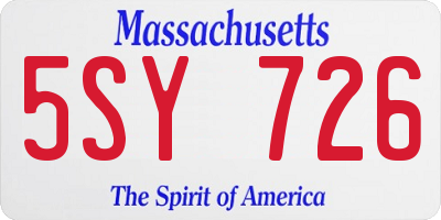 MA license plate 5SY726