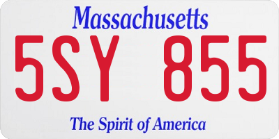 MA license plate 5SY855