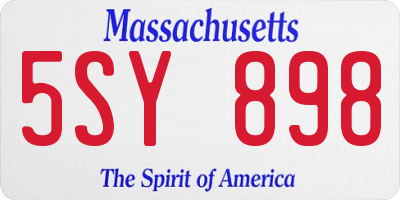 MA license plate 5SY898