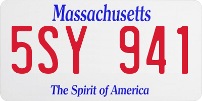 MA license plate 5SY941