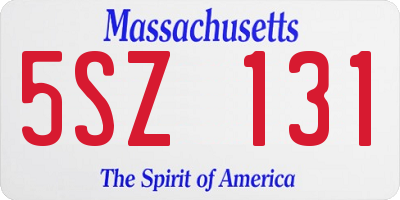 MA license plate 5SZ131