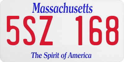 MA license plate 5SZ168