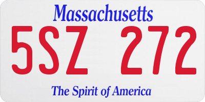 MA license plate 5SZ272
