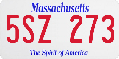 MA license plate 5SZ273
