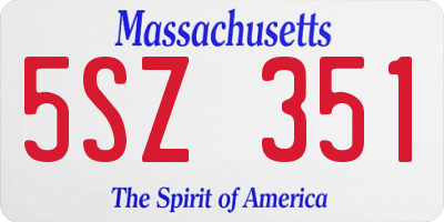 MA license plate 5SZ351