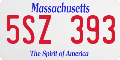 MA license plate 5SZ393