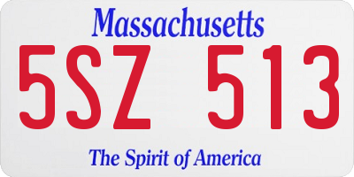 MA license plate 5SZ513