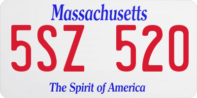 MA license plate 5SZ520