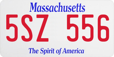 MA license plate 5SZ556