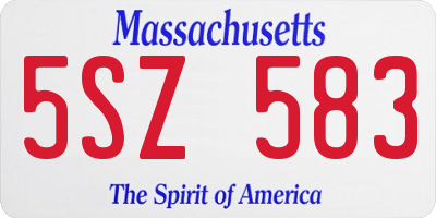 MA license plate 5SZ583