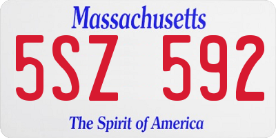 MA license plate 5SZ592