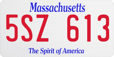 MA license plate 5SZ613