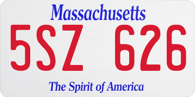 MA license plate 5SZ626