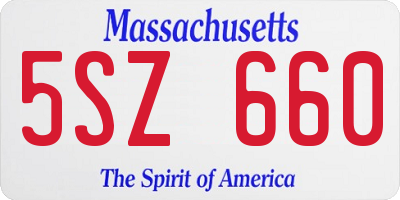 MA license plate 5SZ660