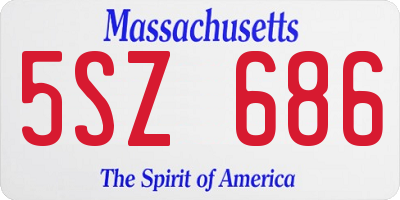 MA license plate 5SZ686