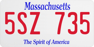 MA license plate 5SZ735