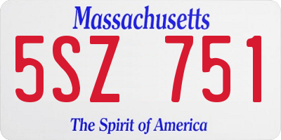 MA license plate 5SZ751