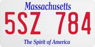 MA license plate 5SZ784