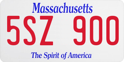 MA license plate 5SZ900