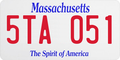 MA license plate 5TA051