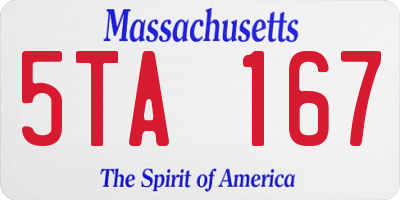MA license plate 5TA167