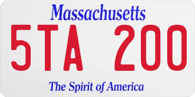 MA license plate 5TA200