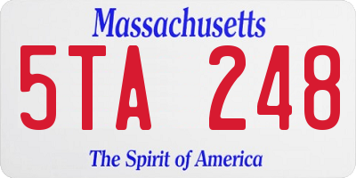 MA license plate 5TA248