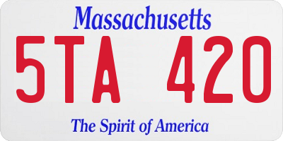 MA license plate 5TA420