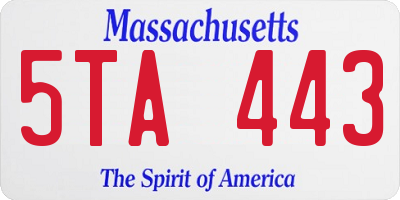 MA license plate 5TA443