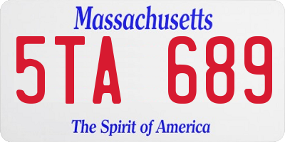MA license plate 5TA689