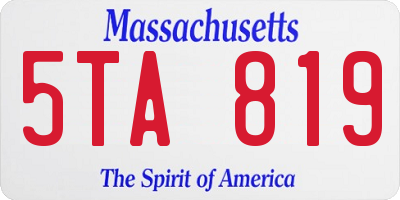 MA license plate 5TA819
