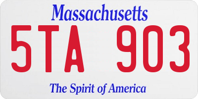 MA license plate 5TA903