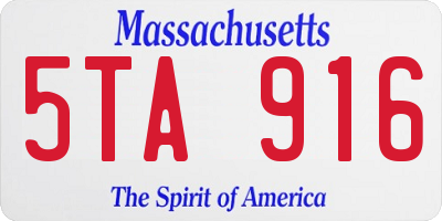 MA license plate 5TA916