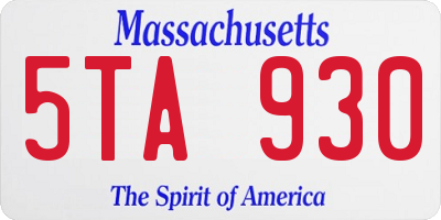 MA license plate 5TA930