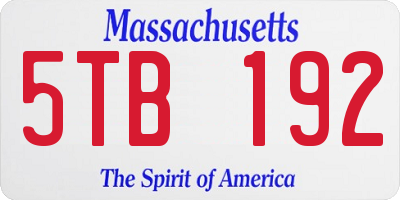 MA license plate 5TB192