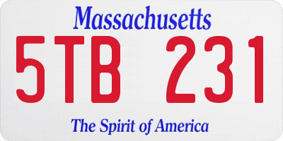 MA license plate 5TB231