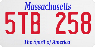 MA license plate 5TB258