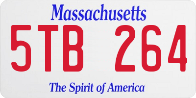 MA license plate 5TB264