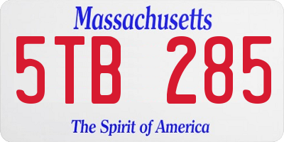 MA license plate 5TB285