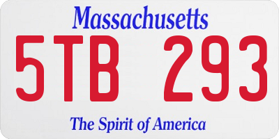 MA license plate 5TB293