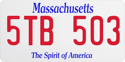 MA license plate 5TB503