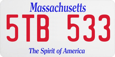 MA license plate 5TB533