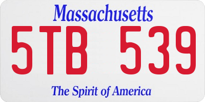 MA license plate 5TB539