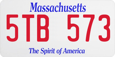 MA license plate 5TB573