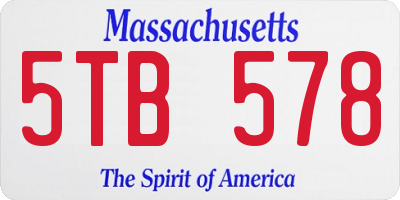 MA license plate 5TB578
