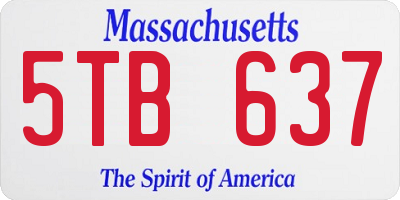 MA license plate 5TB637