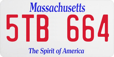 MA license plate 5TB664