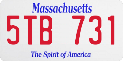 MA license plate 5TB731