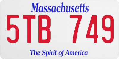MA license plate 5TB749